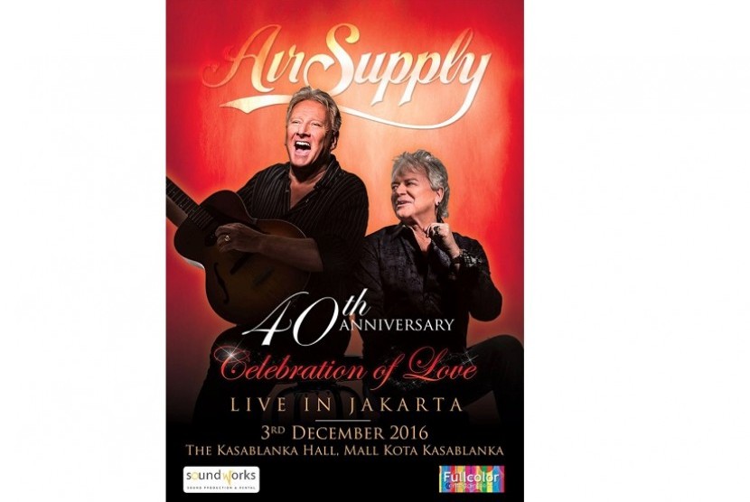 Air Supply Konser di Jakarta Maret Mendatang