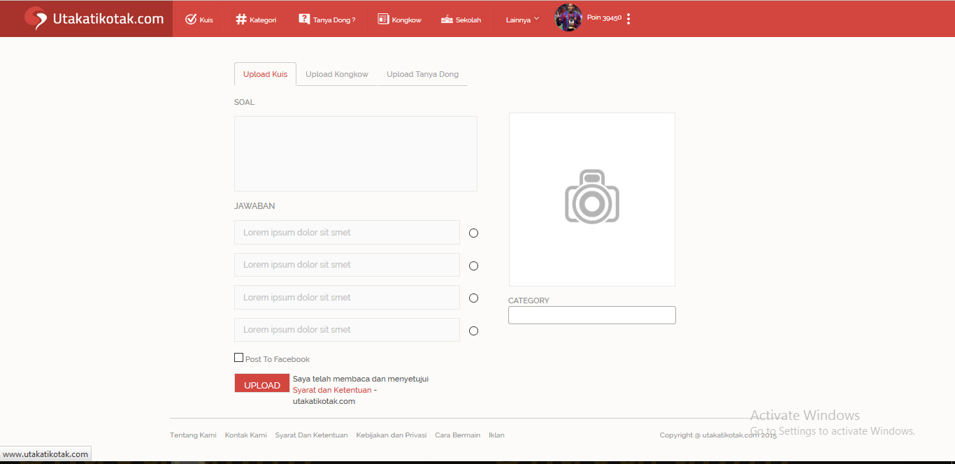 Cara Upload Soal Kuis Utakatikotak Via Web