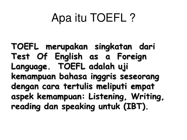 Apa Itu TOEFL?