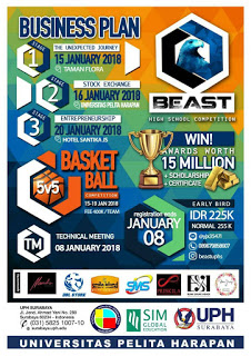 Lomba Business Plan dan Basket 2018 Pelajar SMA di UPH Surabaya, Deadline 30 November 2017 .