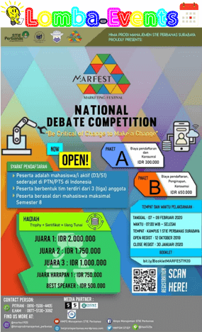 Lomba Debat Nasional MARFEST STIE Perbanas Surabaya 2019 Mahasiswa