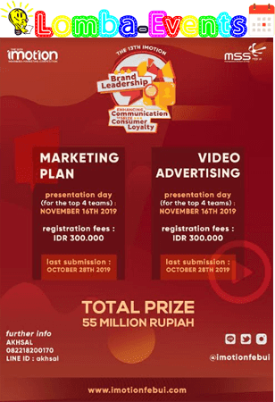 Lomba Advertising Video Competition IMOTION UI 2019 Mahasiswa