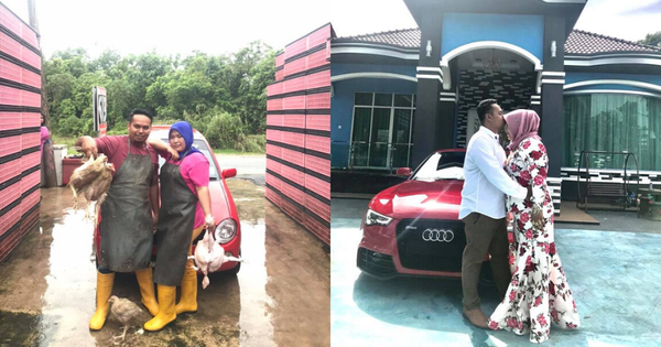 Wanita Ini Hadiahi Suami Mobil Mewah dari Hasil Jualan Ayam Potong