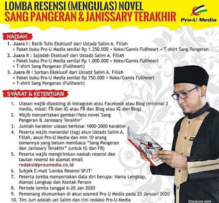 LOMBA RESENSI : Mengulas Novel 'Sang Pangeran & Janissary Terakhir' by pro u media