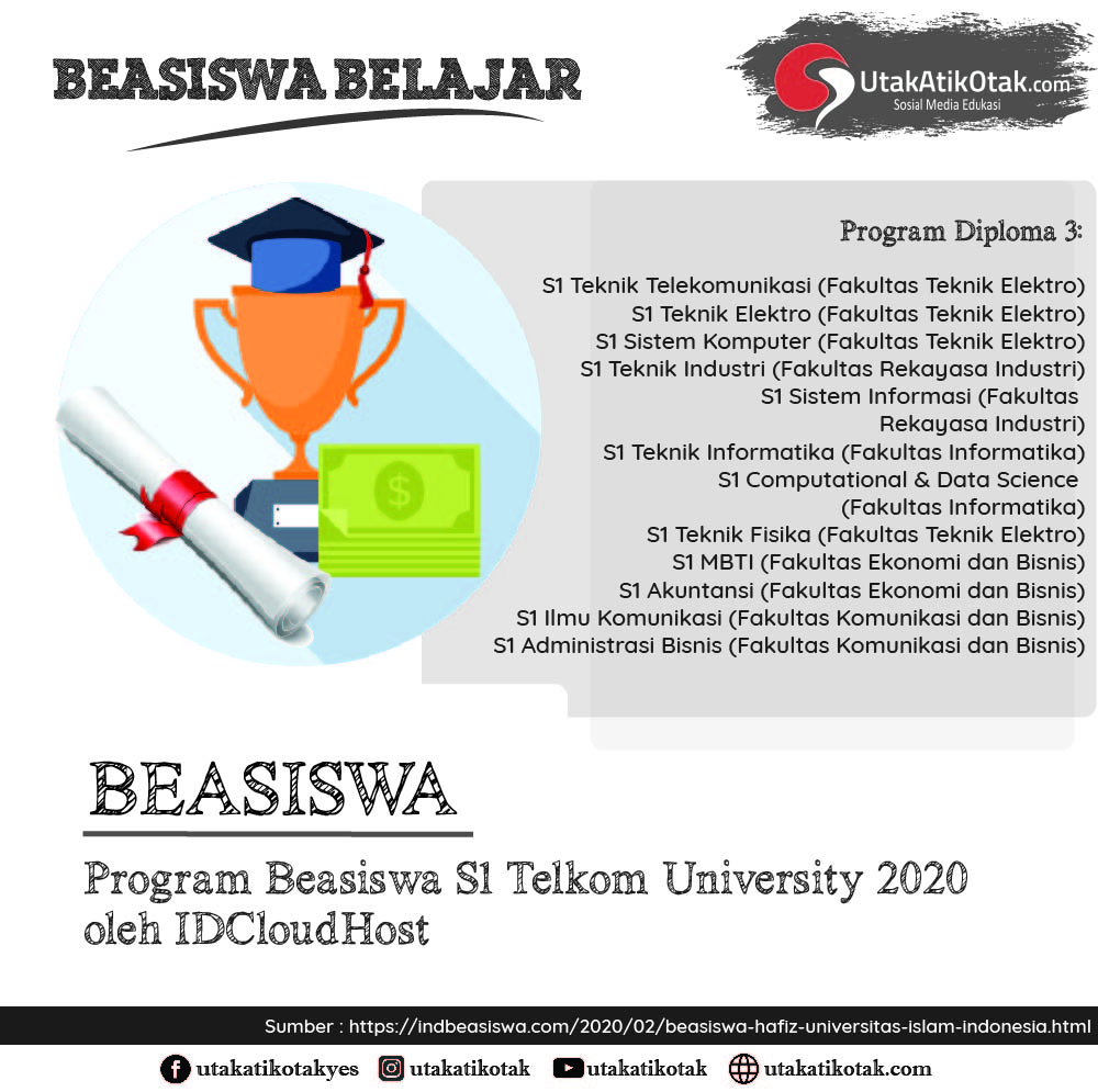 Beasiswa S1 Telkom University 2020 oleh IDCloudHost