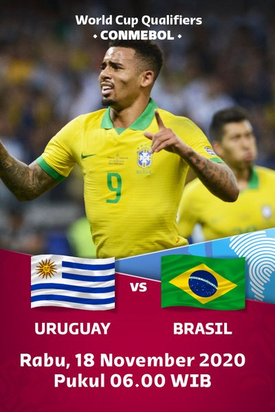 Link Live Streaming Uruguay Vs Brasil, Kualifikasi Piala Dunia 2022 Zona Amerika Selatan